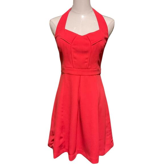 BCBGeneration Women's Size 2 Small Red Halter Dress A-Line Formal Partywear - Picture 1 of 14